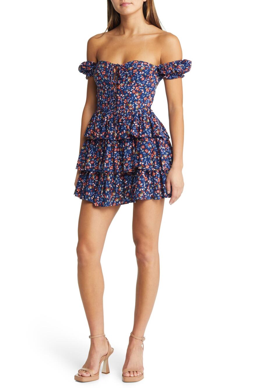 Bardot Floral Blue Sonny Minidress Size 8